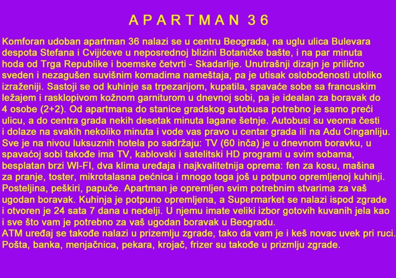 Apartment 36 Belgrad Dış mekan fotoğraf